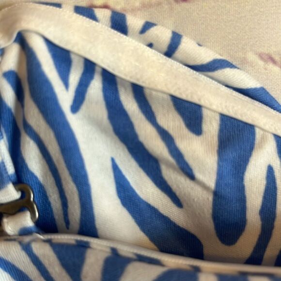 Women’s NWT DIANE VON FURSTENBERG BLUE ZEBRA PRINT CAMI TOP S, AND SKIRT XS SET - Picture 12 of 16